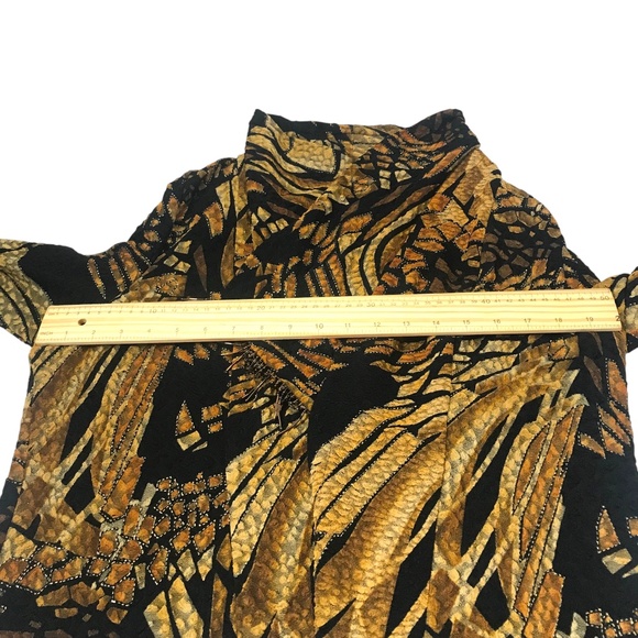 Retro Abstract Print Drape Jacket/Kimono Jacket/Abstract Metallic Open Front - Picture 10 of 16